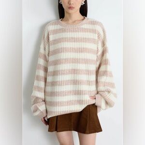 Striped Mohair Blend Sweater